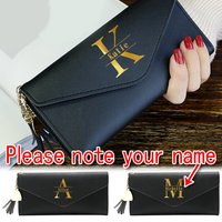 Personalized Customized Name Wallets Card Holder Coin Purse Women'S Faux Leather Money Bag Handbags Purses Organizer Wallet
