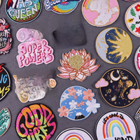 Girl's Power Embroidery Patch For Clothes Kindness Iron On Patches For Clothes Flowers Letters Fusible Patch Applique Decoration