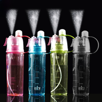 AliExpress WYMECT 400/600ML Water Bottle With Straw Drink Spray Cup Cycling Hiking Outdoor Sports Solid Plastic Spray Cool Outdoor Water Bottle