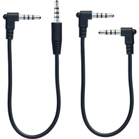 4 Pole Short 3.5mm AUX Male to Male 90 Degree Angled Stero Audio Cable For Car MP3/MP4 0.15m 0.2m 0.3m