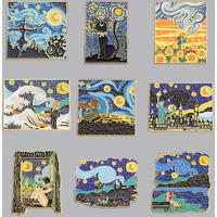 Van Gogh Enamel Pin Night Sky Brooches Lapel Pins Badge on Backpack Clothing Accessories Fashion Jewelry Gifts for Fans Friends