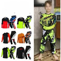 AliExpress SAIMENG RACING motorcycle suit cross child Enduro 3 4 5 6 7 8 9 10 11 12 year motocross jersey and pant kid off-road mx mtb