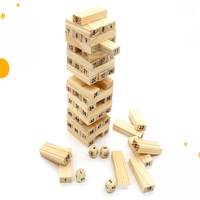 54PCS/set Wooden Tower Building Blocks Toy Rainbow Domino Stacker Board Game Folds High Montessori Educational Children Toys