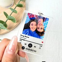 1 Personalized Photo Keychain, Custom Song Title Keychain—Perfect for Couples, Friends, Weddings, and Anniversaries.