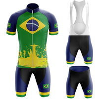 AliExpress NONE 2025 Brazil New Cycling Team Jersey Bike Shorts Bib Set Ropa Ciclismo MenS MTB Shirt Summer Bicycling Maillot Bottom Clothing