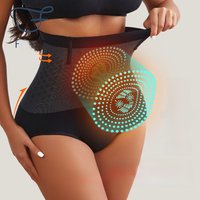 Flarixa 1/2/3Pcs Seamless Women's High Waist Abdomen Control Panties Magnetic Therapy Warm Uterus Underwear Body Shaping Briefs
