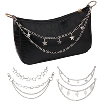 Multi-layer DIY Personality Bag Chain Decoration With Lobster Buckle Pentagram Pendant Clothing Chain Heart Star Bag Accessories