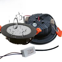 220V 110V Black IP65 IP66 IP67 LED Downlight Outdoor Waterproof 5W 7w 9W 12W 15W 18W 24W Kitchen Bathroom Toilet Ceiling Lamp