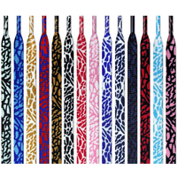 AF1 Shoelaces Flat Burst Crack Texture Rope Sports Shoe Laces Leopard Print Cement Flame Red Printing Shoestring 17 Colors
