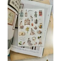 Pion Vintage Mini Girl Slowly Tea Time Washi Sticker Sheet for Card Making Planner DIY Decorative Sticker