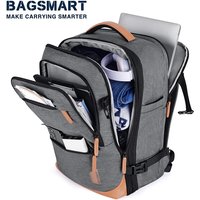 BAGSMART Travel Backpack Men Business Backpack School Expandable USB Bag Large Capacity 17.3 Laptop Waterproof Cabin Backpack