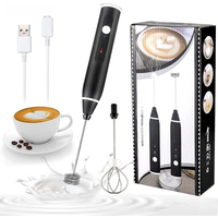 Portable Electric Milk Frothers Wireless Rechargeable Handheld Blender Egg Beater with USB Mini Whisk Mixer for Coffee Cream