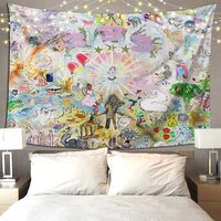 Drain Gang Bladee 333 Album Cov Tapestry Art Wall Hanging Aesthetic Home Decor Tapestries for Living Room Bedroom Dorm Room