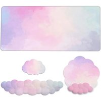Cloud Gradient Gaming Keyboard Pad Wrist Pad Cloud Wrist Pad Mouse Pad Ergonomic Laika Foam Memory Non-Slip Support Office