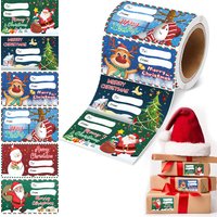 500 Pcs Christmas Gift Tags Stickers Roll, Self-Adhesive Name Labels for Presents, Bags, Boxes, Wrapping Paper.