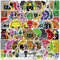 60pcs New Sprunki Cartoon Stickers Waterproof DIY Decals Decoration Suitcase Scrapbooking Laptop Phone Stationery Toy Gift