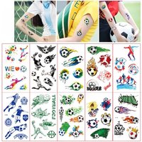 10Pcs Cartoon Football Waterproof Tattoo Sticker for Kids Soccer Ball Theme Birthday Party Favors Goodie Bag Pinata Fillers