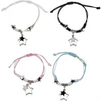 2Pcs Couple Bracelets Set Trendy Matching Bangle Fashionable Harajuku Wrist Chain Jewelry Gift for Him and Her