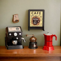 Simulation Mini Coffee Set for Dollhouse OB11 Micro Scene Miniature Coffee Maker Grinder Moka Pot Home Decor Desktop Ornament