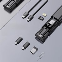 Hidden Data Cable 60W Super Fast Charging Multi-function Storage With Adapters All-matching USB C To Type-c PD Cable For Phone