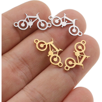 AliExpress Aiovlo 5pcs/lot Stainless Steel Sport Bike Charms Fit Bracelet Connector Charm Bracelet Necklace for DIY Anklet Earring Jewelry Making