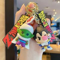 Dragon Ball Keychain PVC Anime Figure Cartoon Trunks Son Goku Piccolo Buu Vegeta Action Figures Key Chain Keyring Bag Pendant