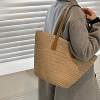 Yogodlns Summer Large Capacity Straw Bag For Women Knitted Straw Bag Bohemia Top-handle Bag Travel Totes Bags Armpit Bag bolsa