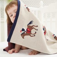 Baby Blankets Knitted Newborn Swaddle Stroller Bedding Wrap Cartoon Horse Infantil Boys Girls Receiving Blanket Children Quilts