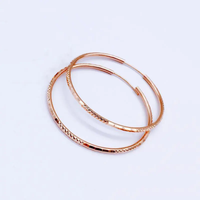 585 purple gold plated 14K rose gold hoop earrings for women fashion classic exaggerated glamour evening jewelry accessories