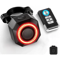 AliExpress Bicycle Burglar Alarm Taillight Waterproof Smart Auto Brake Sensing Tail Lamp Remote Control USB Charge Bike Rear Light