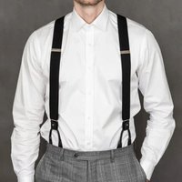 Vintage Suspenders Men Women Adult Leather Trimmed Button End Y Back Adjustable Elastic Trouser Braces Straps Belt Wedding