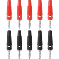 10pcs Red and Black 4mm Solderless Side Stackable Banana Plug for Arrival High Reliable Electronic Component