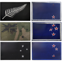 New Zealand Flag Embroidered Patches Silver Fern Kiwi IR Reflective PVC Rubber Flag Patch For Bags Backpack Clothing Cap