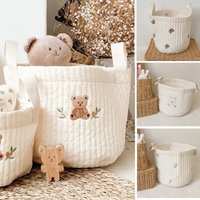 Baby Bags Cute Bear Embroidery Diaper Bag Caddy Nappy Cart Storage Mummy Maternity Bag for Newborn Diapers Toys Organizers
