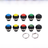 6Pcs PBS-33b 2Pin Mini Switch 12mm 12V 1A Waterproof momentary Push button Switch since the reset Non-locking