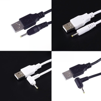DC Power Plug USB Convert To 2.5*0.7mmmm/DC 2.5x0.7 White Black L Shape Right Angle Jack With Cord Connector Cable