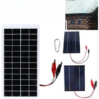 10W Solar Battery Charger with Carabiner 12V Solar Power Bank Polysilicon Solar Charger Plate Portable for 9-12V Battery
