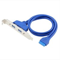 50cm Dual Port PCI Bracket Panel USB Cable 3.0 To Motherboard Mainboard 20 Pin Header Adapter Rear 20-Pins To 2 X USB A Female
