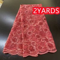 SJD LACE French Brocade Lace Fabrics 2 Yards 2026 Latest African Net Nigerian Sequins Mesh Lace for Sewing Women Party Dresses