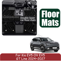For Kia EV5 OV EV5 GT Line 2024~2027 2025 2026 LHD RHD Car Leather Floor Mats Scratch Resistant Carpets Pad Interior Accessories