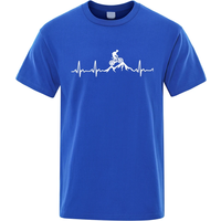 AliExpress teekossc Mountain Bike Heartbeat Funny Mtb Dirt Bike Men Tshirt Hip Hop Casual Tops Summer Street T Shirt Oversized Cotton Short Sleeve