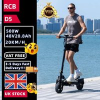 RCB D5 Electric Scooter Adults, E-Scooter, 90-110KM Range, 20.8Ah/27Ah Battery, 500W Motor, 3 Speed Modes,10" Flatproof Tires