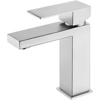 Bathroom Basin Faucet Brushed Sink Faucet Sus 304 Stainless Steel Hot Cold Bath Faucets Vanity Tap Deck Mounted Washbasin Taps