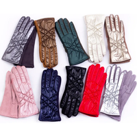 Winter New Women Fashion Personality Luxury Waterproof Keep Warm Touch Screen Plus Fleece Down Cotton Suede Soft Gloves