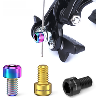 AliExpress NONE Risk MTB Bike 2pcs V Brake Wire Fixing Bolt Road Bicycle C Brake Inner Line Fixed Screw TC4 Titanium M6*10mm Wire Pressing Bolts
