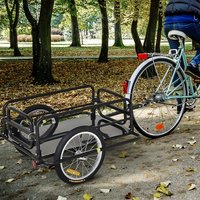 AliExpress HOMCOM Bicycle Cargo Trailer for Shop Luggage Storage Utility w/ Hitch