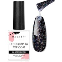 Makartt Glitter Top Coat 10ML, High Gloss Shiny Long Lasting Top Gel for Clear Nail Gel and Acrylic Nails DIY Supplies