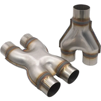 Car 409 Stainless Steel Exhaust Pipe Modified Y-type Three-way H-X Four-way Connection Pipe 51 57 63 76MM