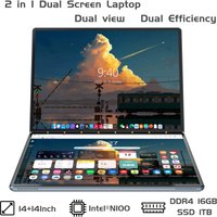 2 in 1 Dual Screen Laptop/Brand new ultra clear dual screen laptop portable monitor foldable,DDR4 16GB+SSD 1TB,multi-purpose expansion dual screen for office use, stock trading, design, drawing,