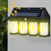 Outdoor Solar Light with Motion Sensor Vintage Outdoor Solar Wall Light with Warm LED Bulb IP65 Waterproof Solar Light